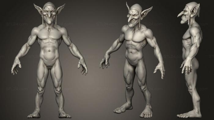 Figurines heroes, monsters and demons (Gnome, STKM_2523) 3D models for cnc